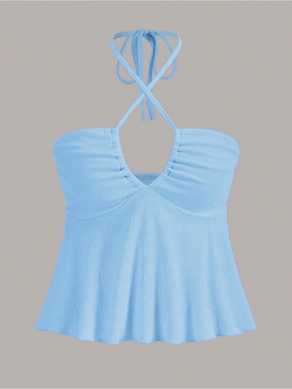Light Blue Halter Tank Top